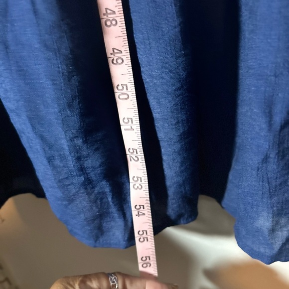 Luxology XL Navy Peasant Mom Core Tiered Maxi Dress - Picture 7 of 8